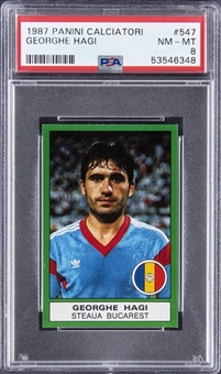 1987-88 Panini Calciatori #547 Gheorge Hagi Rookie Card - PSA NM-MT 8